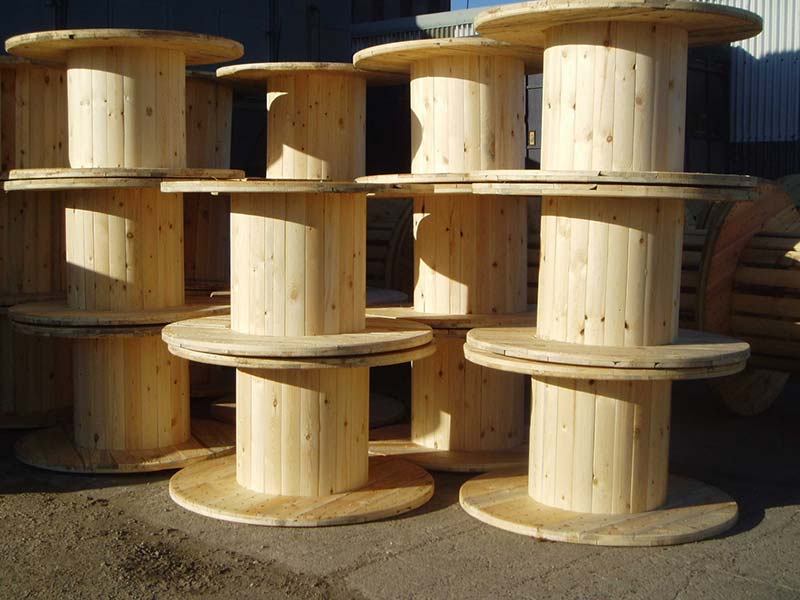 wooden cable drums